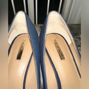 Classic dark blue block heel